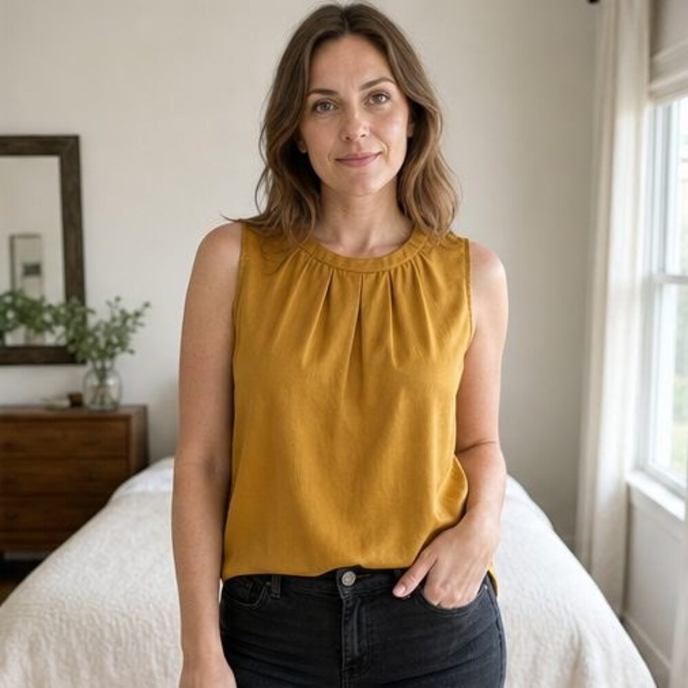 Rust Wrap Blouse - Picture 2 of 6